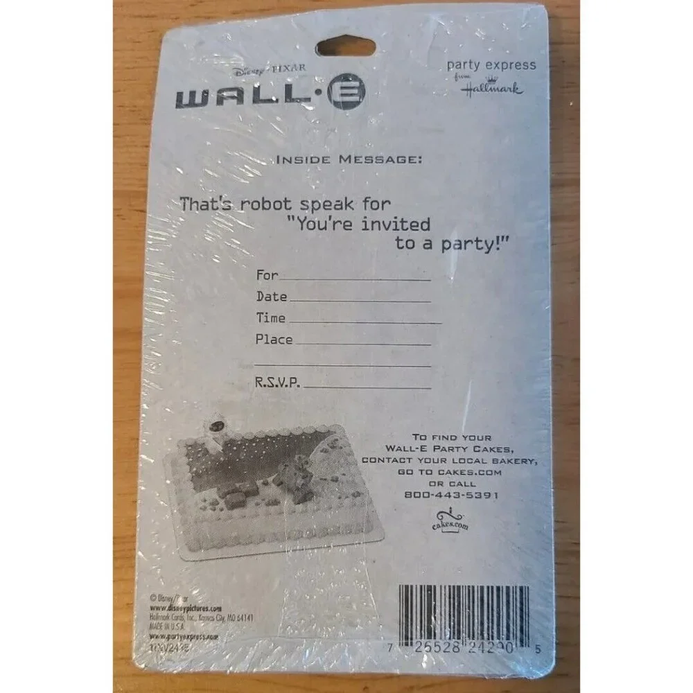 Disney Pixar Wall-e Hallmark Party Express 2 Packs of Invitations- 16 Total